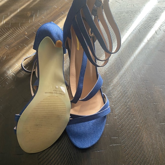 Denim size 10 high heels - Picture 2 of 3